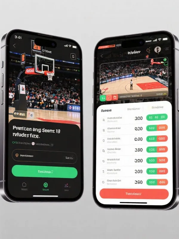 NBA直播与预测App界面展示